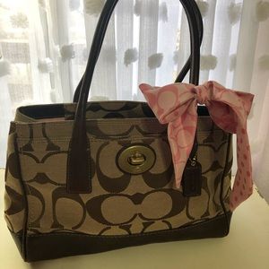 Coach Hampton Madeline Purse with pink scarf
